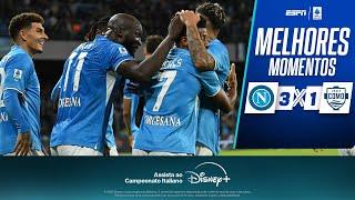 Lukaku e David Neres brilham, Napoli vence Como e segue na liderança da Serie A | Melhores Momentos