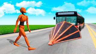 200mph Bus vs Crash Test Dummies