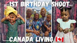 LIVING IN  :FIRST YEAR BIRTHDAY SHOOT| 3 GENERATION PICTURE. #diyphotoshoot #livingincanada #vlog