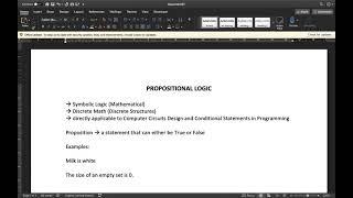 Propositional Logic - An Introduction