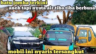 batu jomba terkini! aneh tapi nyata air tiba tiba berbusa.mobil nyaris tersangkut