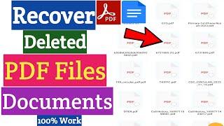 How To Recover Deleted PDF Documents | Delete PDF Files Recovery