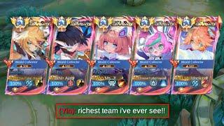 5 "WORLD COLLECTOR" IN ONE TEAM!! (Richest Team Ever!!) - MLBB