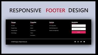 Simple Responsive Footer Design using HTML and CSS