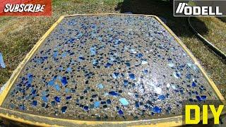 How to Make GLASS CONCRETE Stepping Stone Pavers