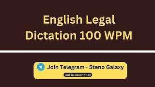  English Legal 100 WPM Dictation || #highcourtdictation #districtcourtdictation