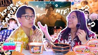 SPICY BULDAK RAMEN MUKBANG (Reacting to Seventeen “LALALI” M/V & K-POP Karaoke Challenge)