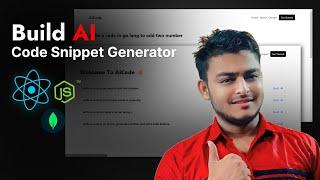 Build AI Code Snippet Generator using React, typescript , tailwind , Gemini Ai , MongoDB #trending