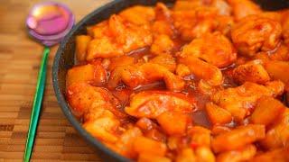 Never eaten such delicious chicken breast! Delicious tender chicken breast in sweet and sour sauce!