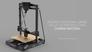 PIOCREAT INDUSTRIAL-GRADE PELLET 3D PRINTER G5 PRO CHANGE MATERIAL