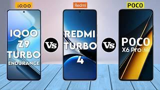 iQOO Z9 Turbo Endurance Vs Redmi Turbo 4 Vs Poco X6 Pro - Full Comparison 