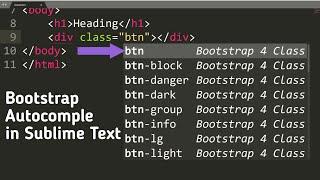 Bootstrap 4 Autocomplete Sublime Text 3 | Install Bootstrap Autocomplete Package easy