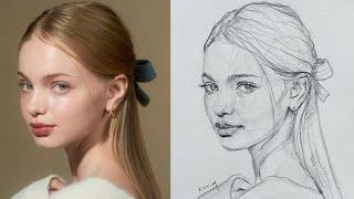 Unlock Your Portrait Drawing Skills: Loomis Method Tutorial Drawing girl