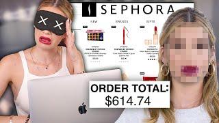 I Went Online Shopping BLINDFOLDED for my FULL FACE of MAKEUP...