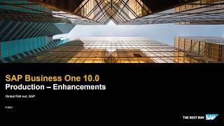 SAP Business One V10 Production Management Enhancements