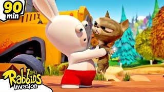 A lonely Rabbid on earth  | RABBIDS INVASION  | 90mn Compilation | Cartoon for kids