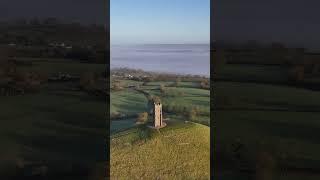 Breathtaking sunrise at the Glastonbury Tor #stunningdrone #glastonbury #somerset #drone #sunshine