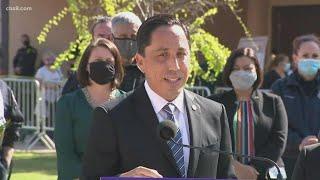 Mayor Todd Gloria stands with Asian American Pacific Islander community