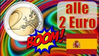 Spanische Schätze im Portemonnaie - alle 2 Euro Münzen aus Spanien