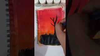 Easy way to paint a sunset / acrylic painting ideas for beginners