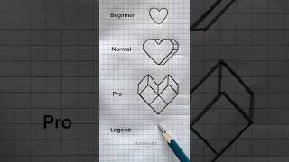 How to draw 3d heart #shorts #craft #art #drawing #crafts #satisfying