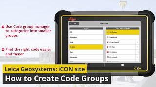 Leica iCON site: How to Create Code Groups