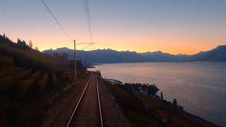  4K  Palézieux - Vevey - Brig cab ride, Switzerland [11.2021] Führerstandsmitfahrt