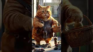 Ai animated Hunter cat party #cartoon #AI #cat #cartoon #animallife #shorts