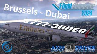 PMDG 777-300ER FIRST FLIGHT in 2024 | Emirates Real Ops | Brussels - Dubai | Real Airline Pilot