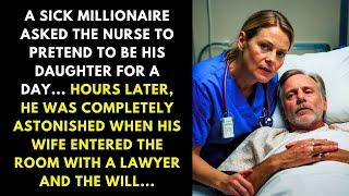 A SICK MILLIONAIRE ASKED THE NURSE TO PRETEND TO BE HIS DAUGHTER FOR A DAY... HOURS LATER...