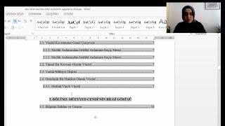 Word: Sayfa Numarası Verme - Word Belgesini İkiye Bölerek Çalışma - Tezin Baskıya Hazırlanması