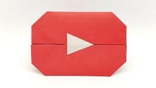 Origami YouTube Play Button easy making tutorial - Colors Paper