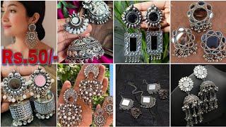 Meesho shopping | Large mirror chandbali earrings for girls | Khushi jewellery collection #earrings