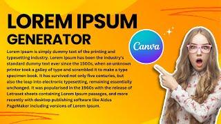 Lorem Ipsum Generator In Canva | Dummy text Generator In Canva