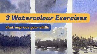 3 Watercolor exercises for beginners - improve your watercolour technique