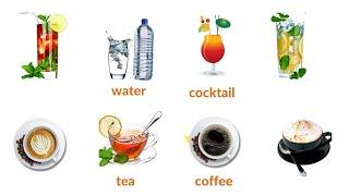 Names of Drinks and Beverages in English. Learn English Vocabulary.