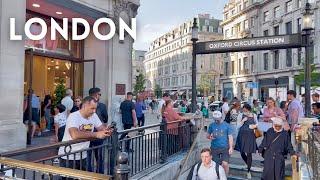 London Evening Walk  OXFORD STREET Summer Walk | London Walking Tour 4K HDR (July 2022)