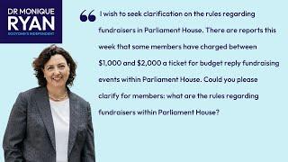 Monique Ryan MP, Question to the Speaker - Fundraisers