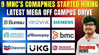 Biggest Announcement! 9 Mnc's Started Hiring | OFF Campus Drive | 2027, 2026, 2025, 2024, 2023 Batch