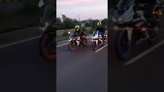 Ktm Rc 390 And R15m Street Race ..#ktm #ktmlover #shorts #r15m #bikelife #reels #benelli