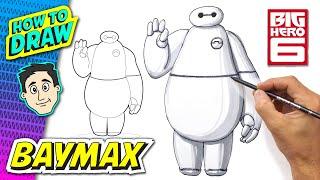 How to Draw BAYMAX (Big Hero 6) | Easy Step-by-Step Drawing Tutorial Disney