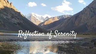 4K Scenic Relaxation Video / Gentle Stream  Sound along with calming music / snow-capped mountains