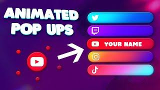 FREE Social Media Pop Up Template (After Effects and OBS/ Streamelements)