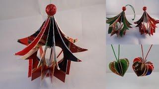 Recycled Christmas Card "Heart House" Ornament - with yoyomax12