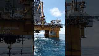 Beautiful and looking good  semi-submersible drilling platform in Northsea.