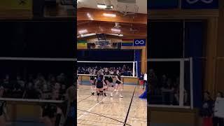 Middle blocker #4 Black Jersey left side hit~Blonde ponytail @amiyahspencer4  Rocanville Highschool