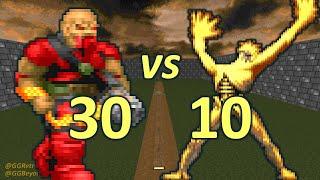 30 Chaingunners vs 10 Arch-viles - Monster Infighting - Doom II Retro Battles