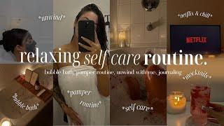 MY RELAXING SELF CARE NIGHT ROUTINE🫧 bubble bath, pamper routine, unwind with me, journaling + more