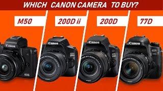 Canon M50 vs 200D ii vs 200D vs 77D : Best DSLR Camera Under 50000? (Hindi)