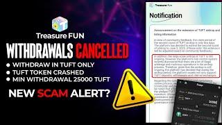 Treasure FUN WITHDRAWAL HOLD TILL 2ND JUN || WITHDRAW ONLY TUFT || TUFT PRICE CRASHED || NEW SCAM??
